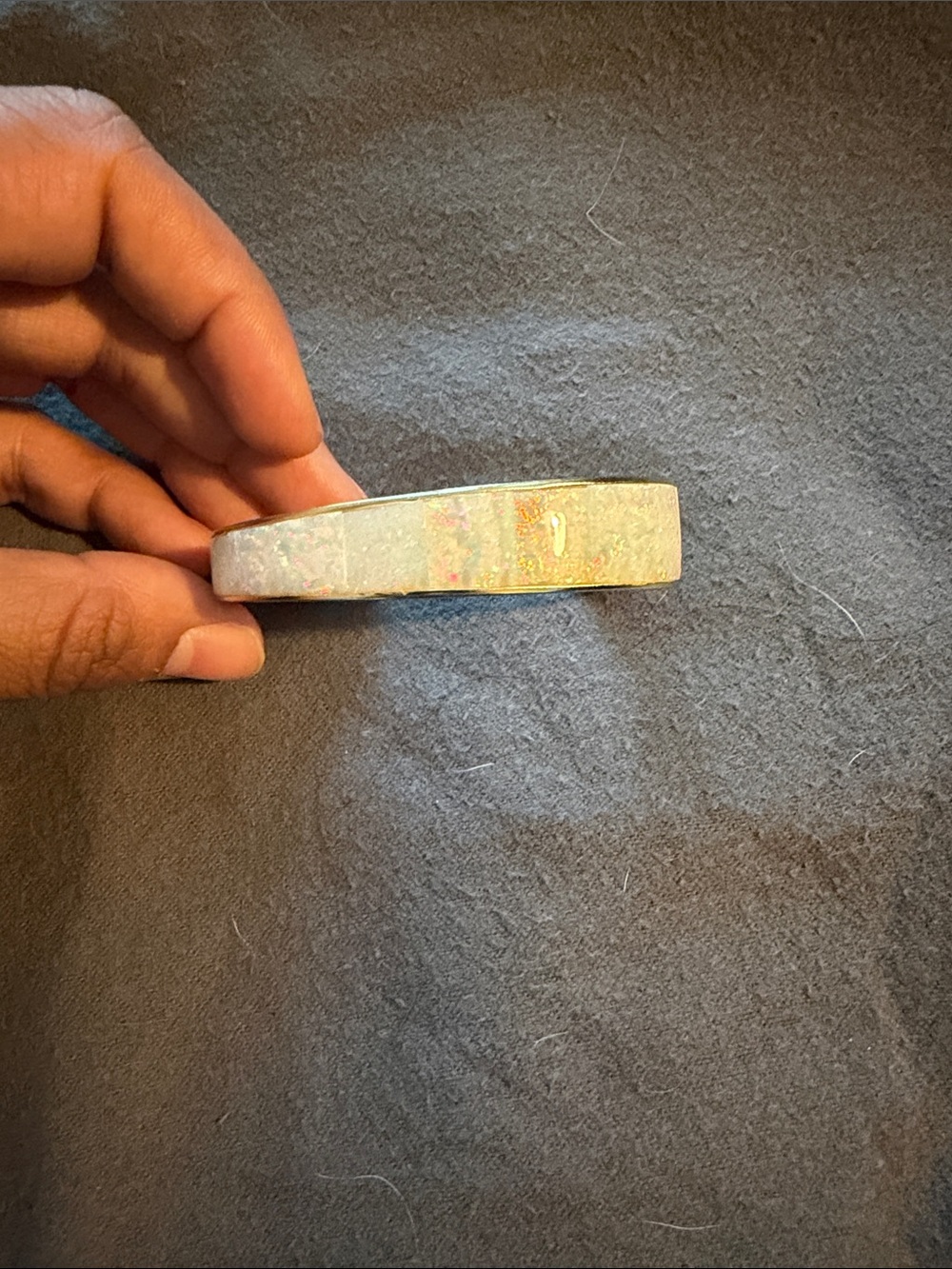 Kendra Scott Iridescent White Holographic Bangle Bracelet
